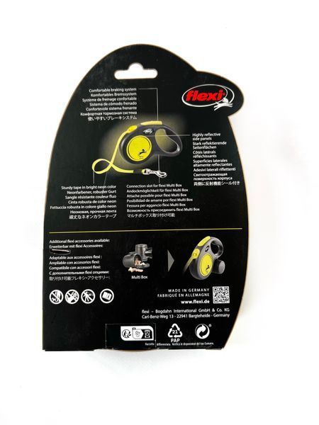 Повідець-рулетка Flexi Neon S, 5 м &mdash; для малих собак до 15 кг Повідець-рулетка Flexi Neon фото