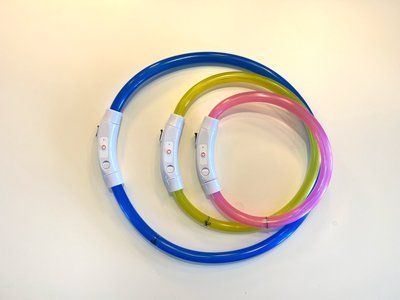LED Dog Collar L (70cm) pink