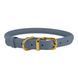 Round Leather Dog Collar (Crazy Horse) - denim
