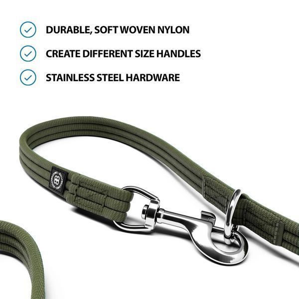 Повідець-перестібка &ndash; Double-Ended Dog Lead - хакі Повідець-перестібка BullyBillows фото
