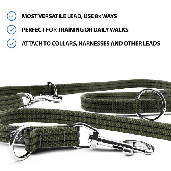 Повідець-перестібка &ndash; Double-Ended Dog Lead - хакі Повідець-перестібка BullyBillows фото