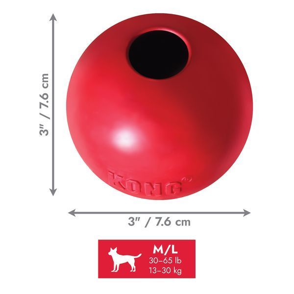 KONG Ball &ndash; Durable Natural Rubber Fetch Ball for Dogs M/L