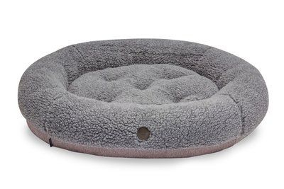 Овальний хутряний лежак Bagel Fur Gray M 75x65 Овальний хутряний лежак Bagel фото