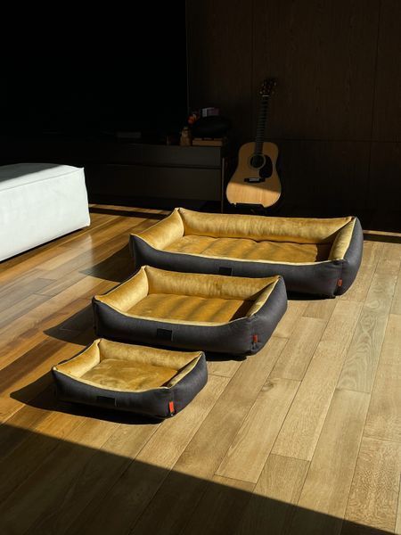 Ліжко для собаки Pet Bed  S 30x45 золото - графіт Pet Bed фото